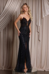 Portia and Scarlett PS26012 Beaded Strapless Corset Dress
