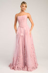 Portia and Scarlett PS26061 Lace Tulle Strapless Long Dress