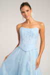 Portia and Scarlett PS26061 Lace Tulle Strapless Long Dress