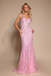 Portia and Scarlett PS26089 Beaded Straps Sleeve Long Dress