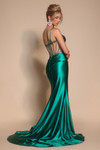 Portia and Scarlett PS26158 Satin Straps Sleeve Long Dress
