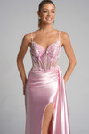 Portia and Scarlett PS26270 Satin Straps Sleeve Corset Dress
