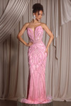 Portia and Scarlett PS26401C Beaded Stones Strapless Dress