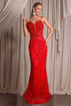 Portia and Scarlett PS26401C Beaded Stones Strapless Dress