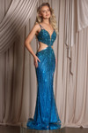 Portia and Scarlett PS26404C Beaded Straps Sleeve Long Dress