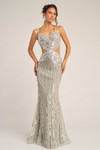 Portia and Scarlett PS26405C Beaded Straps Sleeve Long Dress