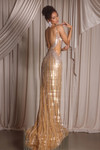 Portia and Scarlett PS26405C Beaded Straps Sleeve Long Dress