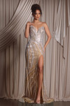 Portia and Scarlett PS26412C Beaded Strapless Corset Dress