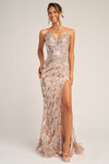 Portia and Scarlett PS26413C Beaded V-Neck Strapless Dress