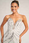 Portia and Scarlett PS26418C Beaded V-Neck Strapless Dress