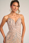 Portia and Scarlett PS26418C Beaded V-Neck Strapless Dress