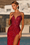Portia and Scarlett PS26418C Beaded V-Neck Strapless Dress