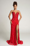 Portia and Scarlett PS26418C Beaded V-Neck Strapless Dress