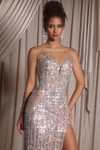 Portia and Scarlett PS26424C Beaded Strapless Fitted Dress