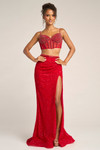 Portia and Scarlett PS26429C Beaded Straps Sleeve Long Dress