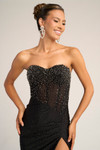 Portia and Scarlett XO012 Lycra Beaded Strapless Long Dress
