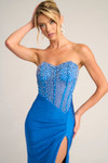 Portia and Scarlett XO012 Lycra Beaded Strapless Long Dress