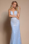 Portia and Scarlett XO019 Beaded Straps Sleeve Fitted Dress