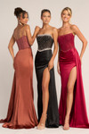 Portia and Scarlett XO040 Satin Square Neck Strapless Dress