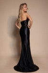 Portia and Scarlett XO051 Satin Strapless Ruched Slit Dress