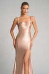 Portia and Scarlett XO074 Satin Square Neck Fitted Dress