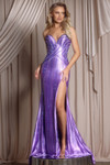 Portia and Scarlett XO076 Satin Strapless Slit Fitted Dress