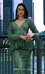 MNM Couture M1140 Sequin Embroidered Mesh Long Sleeve Gown