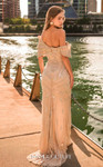 MNM Couture M1168 Embroidered Tulle Cap Off-shoulder Gown