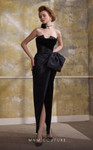 MNM Couture N0558 Velvet Asymmetric Neckline Strapless Gown