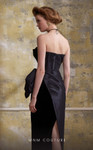 MNM Couture N0558 Velvet Asymmetric Neckline Strapless Gown