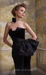MNM Couture N0558 Velvet Asymmetric Neckline Strapless Gown