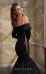 MNM Couture N0563 Tassel-Trimmed Long Fitted Sleeves Gown