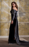 MNM Couture N0565 Velvet Off-shoulder Long Sleeve Long Gown