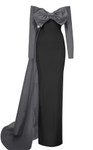 MNM Couture N0565A Rayon Crepe Taffeta Off-shoulder Gown
