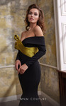 MNM Couture N0566 Two-Tone Crepe Taffeta Long Sleeves Gown