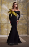 MNM Couture N0566 Two-Tone Crepe Taffeta Long Sleeves Gown
