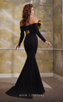 MNM Couture N0566 Two-Tone Crepe Taffeta Long Sleeves Gown