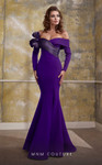 MNM Couture N0566 Two-Tone Crepe Taffeta Long Sleeves Gown