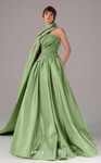 MNM Couture E0089 Satin Pleated Bodice Strapless A-Line Gown