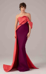 MNM Couture E0091 Off-Shoulder Cap Sleeve Pleated Neck Gown