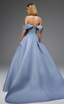 MNM Couture E0103 Off-Shoulder Neckline Pleated Fitted Gown