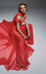 MNM Couture E0119 Off-shoulder Wide V-neckline Long Gown
