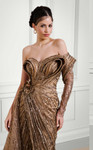 MNM Couture F02897B Sequin Embroidered One-Shoulder Gown