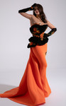 MNM Couture F02902 Floral Embroidery Strapless Fitted Gown