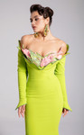 MNM Couture F02908 Floral Ruffle Off-Shoulder Fitted Gown