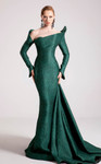 MNM Couture F02910 Jacquard Off Shoulder Long Sleeves Gown