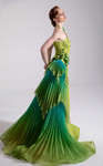 MNM Couture F02911 Rayon Crepe Ruffle One-Shoulder Long Gown
