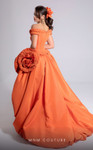 MNM Couture F02913 Taffeta Off-shoulder Cap Sleeve Long Gown