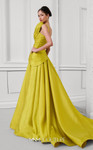 MNM Couture F02923 Floral Asymmetric Neckline A-line Gown