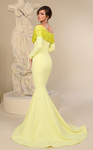 MNM Couture F02928 Crepe Off Shoulder Long Sleeves Gown